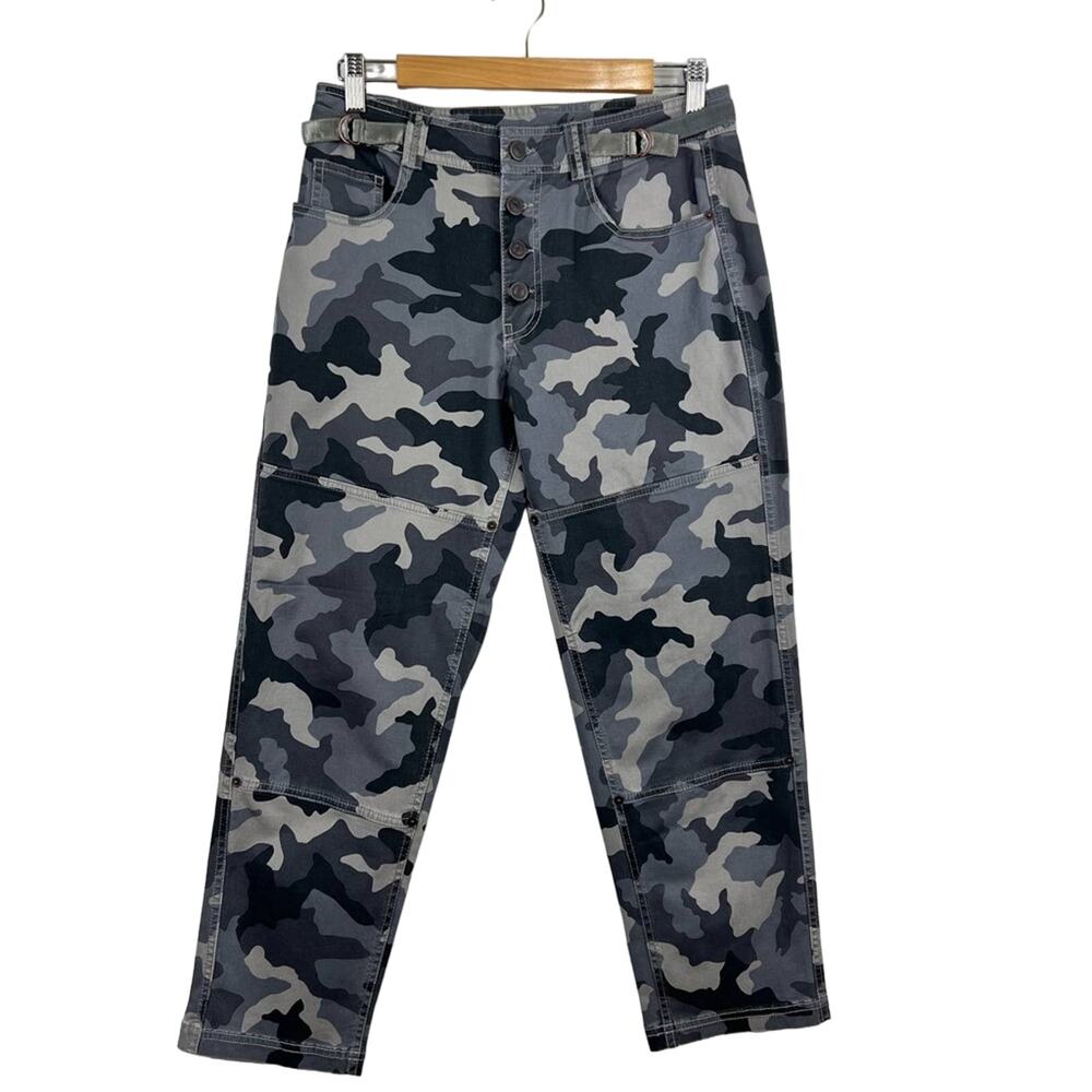 Sundance Reed Gray Camo Button Fly Straight Leg Ankle Gorpcore Casual Pants